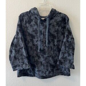 PACT Hoodie Womens M Dark Cloud Bounce Bell Sleeve Sweatshirt Blue Gray Boho